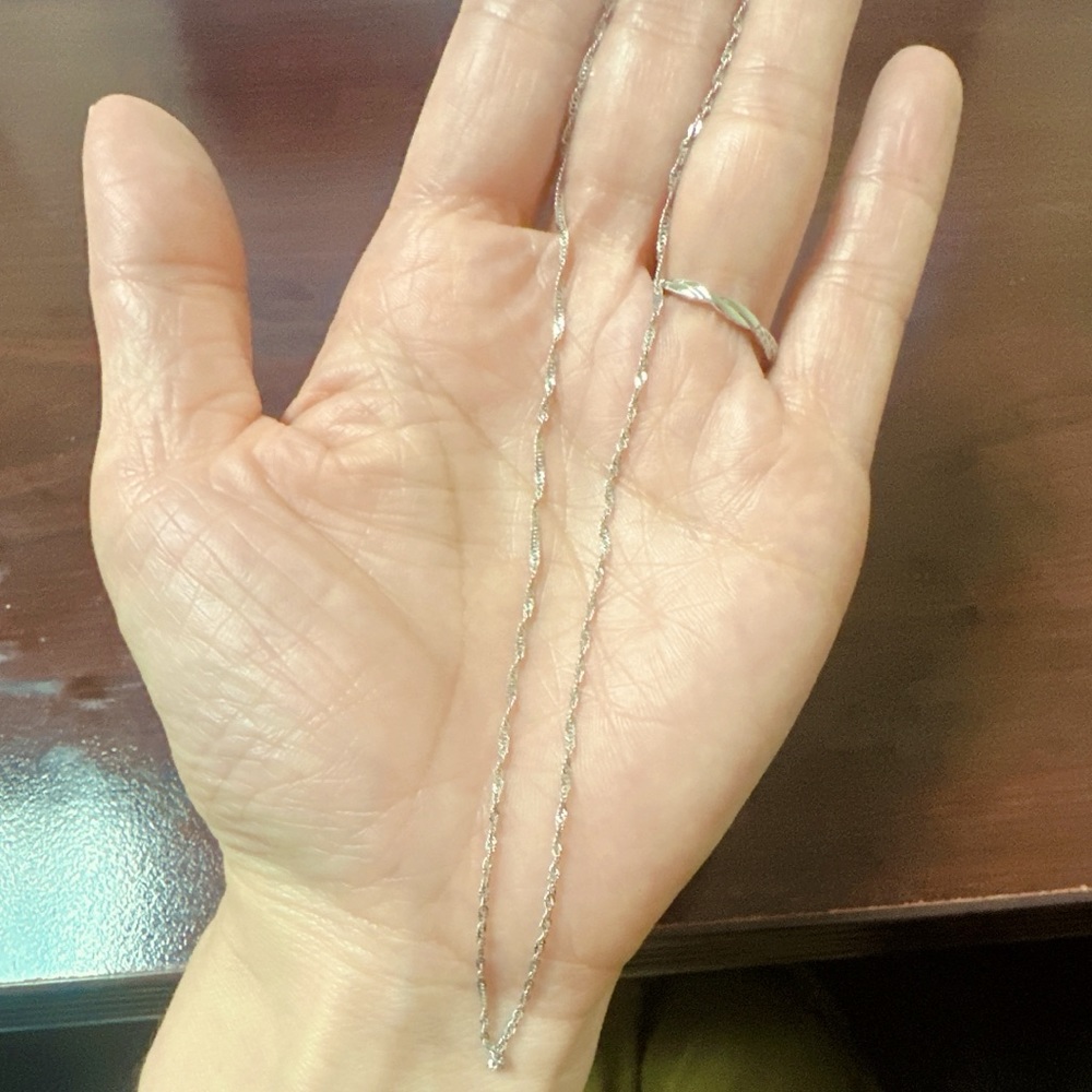 14k solid white gold necklace